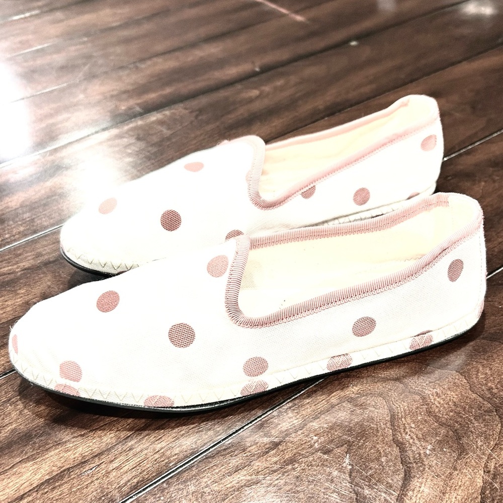 J. Crew White and Pink Polka Dot Flats - Picture 4 of 7